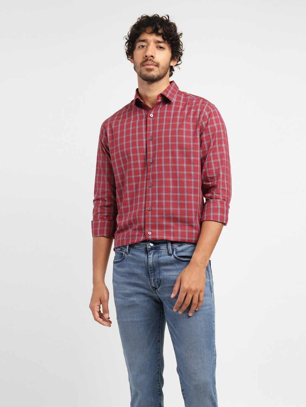 Men's Checkered Slim Fit Shirt - 3ca96ed0-a883-4352-9431-6cb32ae73709 View