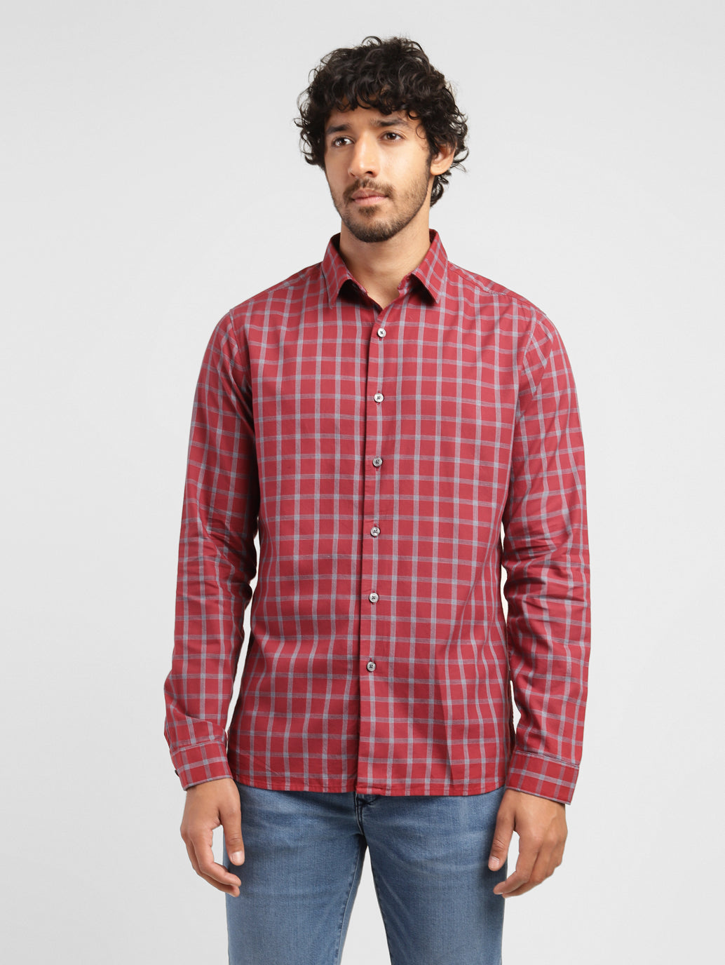 Men's Checkered Slim Fit Shirt - f2cd0f50-b3bf-4b40-92f2-52a8b94f7546 View