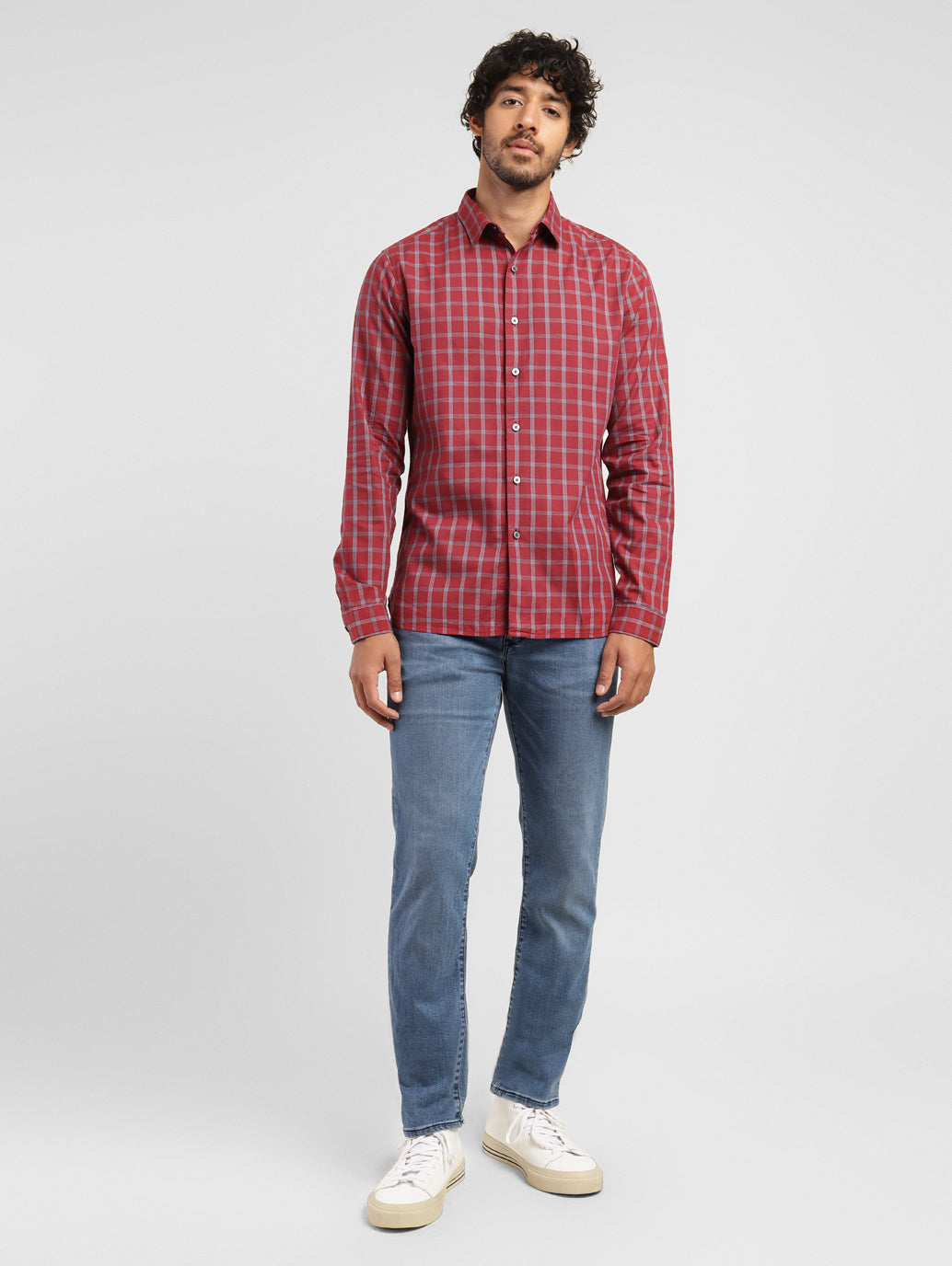 Men's Checkered Slim Fit Shirt - 0ca8a3ab-d305-4a70-8e9b-9c515b57b41f View