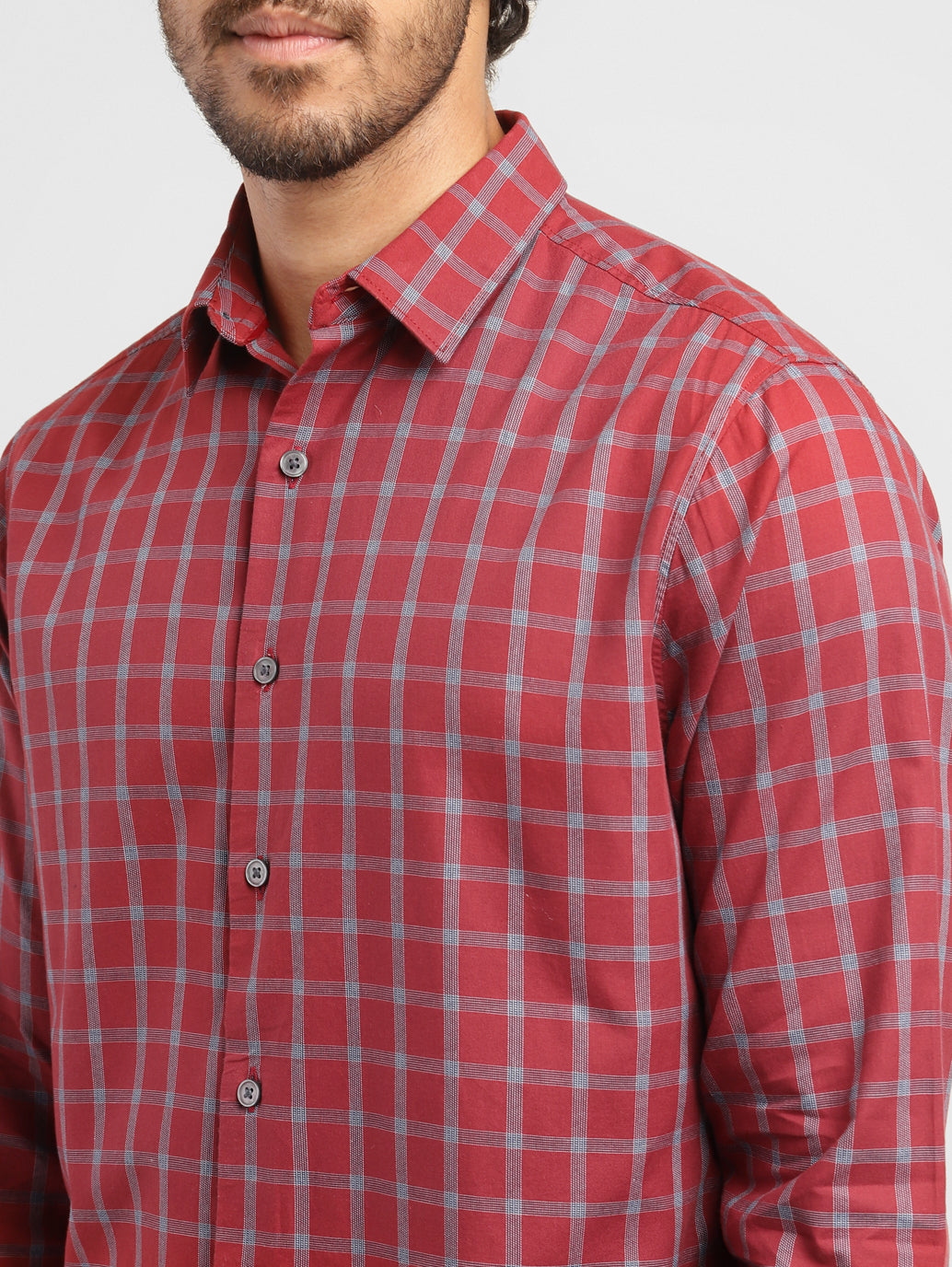 Men's Checkered Slim Fit Shirt - 53a0180d-7775-4f8d-b860-b35c99858cef View