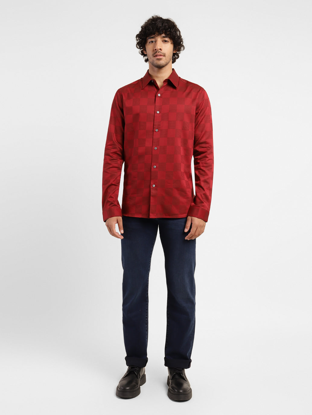 Men's Checkered Slim Fit Shirt - e57f0510-bd20-4c34-ac8d-46d23f514a7e View
