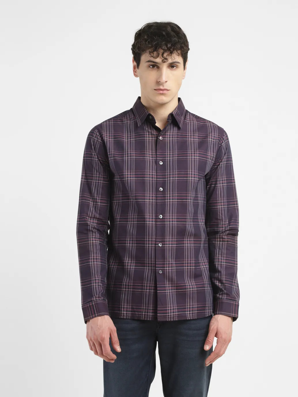 Men's Redloop Checkered Slim Fit Shirt - 8fef000f-fc43-49a7-bf2f-4d2974361ea8 View