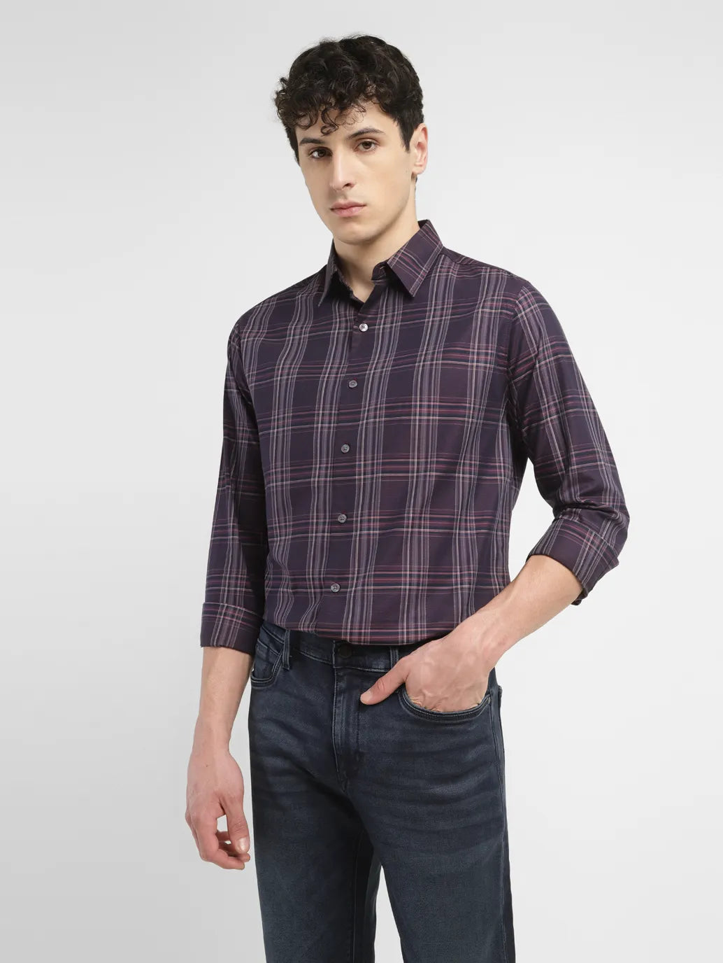 Men's Redloop Checkered Slim Fit Shirt - 7841815b-b1b4-4ab0-88b4-e04e4fb990e1 View