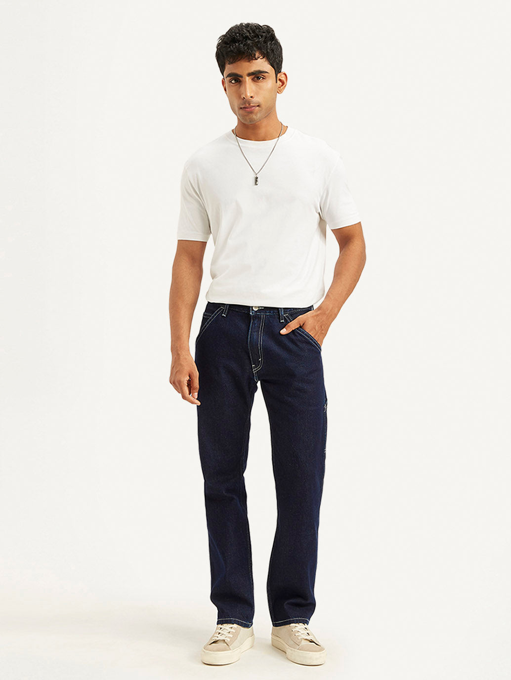 Men's 555 Navy Blue Loose Fit Mid Rise Jeans - 38e837814a234e40b64e1ce693e2233f View