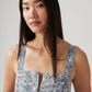 Women's Floral Blue Square Neck Corset Top - 3c66ba6cc95df60fede4d8e4c6e3b106 View