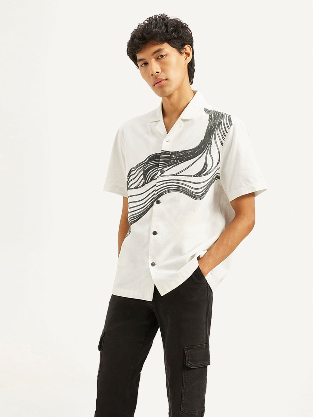 Men's Resort Collar Embroidered Relaxed Fit Shirt - 409d7250142bf90580dbc699efe5acbd View