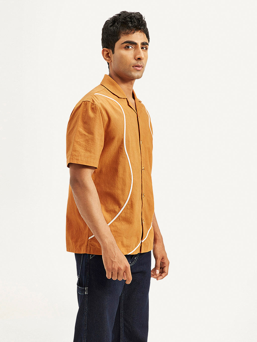 Men's Resort Collar Embroidered Relaxed Fit Shirt - 422fe2b86da76d17520bb39115d1af30 View