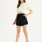 Women's Mid Rise Black Relaxed Fit Shorts - 4239da35e479dcfb127f03a2f5a13aea View