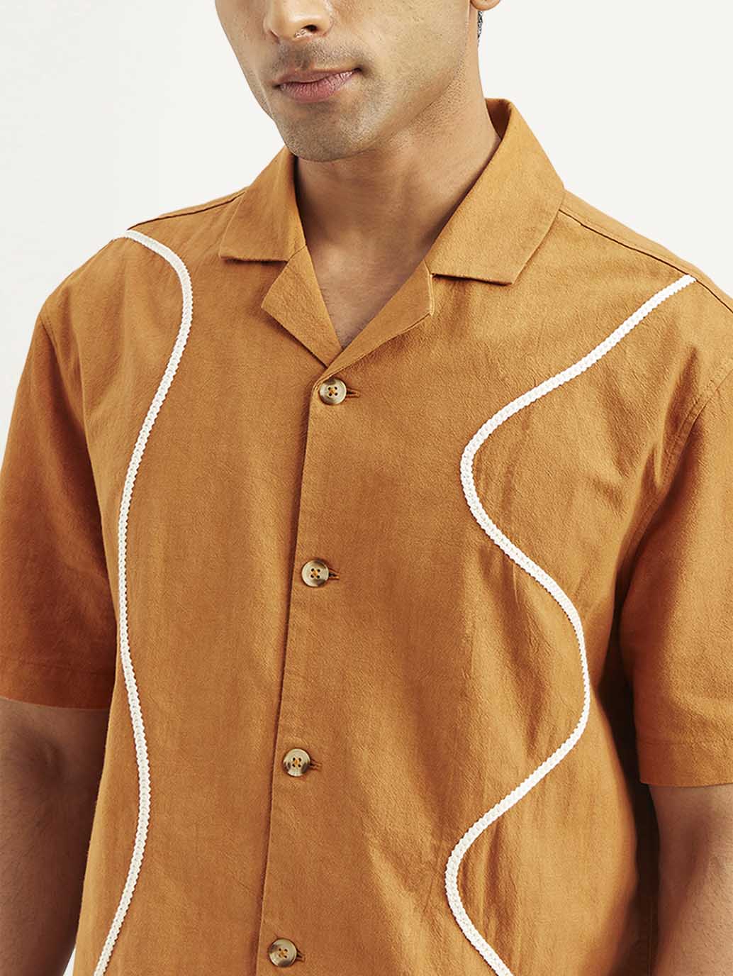 Men's Resort Collar Embroidered Relaxed Fit Shirt - 459f68d7eb1262781c62cc31026f59e3 View