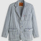 Men's Blue Striped Blazer - 45f3101ce8899b777955a30836897566 View