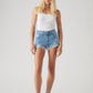 Women's 501 Mid Rise Blue Straight Fit Shorts - 4677644ed3ab8f4452e05372fe2242f7 View