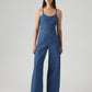Women's Solid Blue Jumpsuit - 47166e8d63a0e46372fc04a5bfcc8222 View
