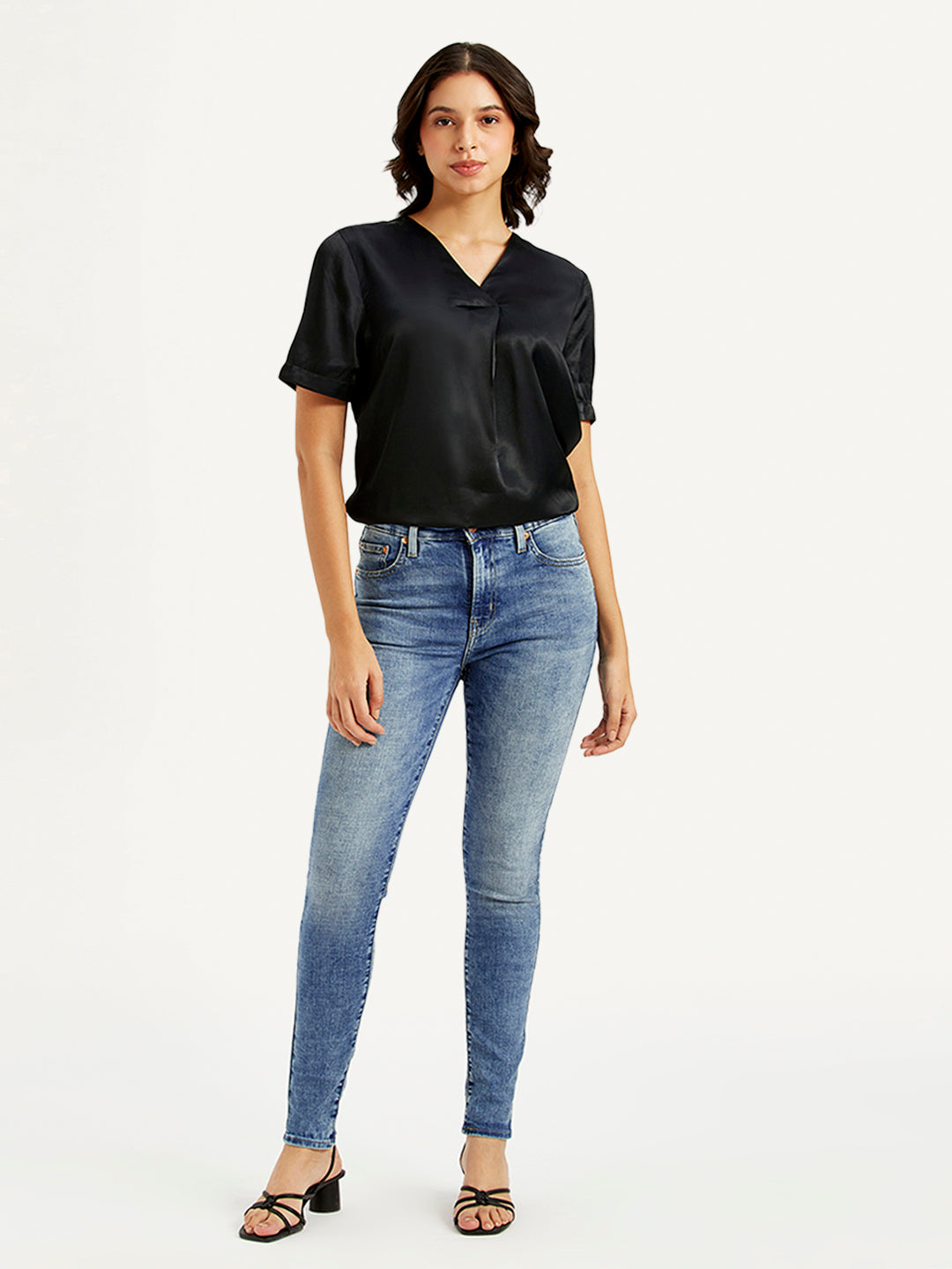Women's 721 Blue Skinny Fit High Rise Jeans - 47c63baa8fd2feb35853639e00fa5ba8 View
