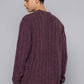 Men's Solid Purple Crew Neck Sweater - 3c57d717-2d30-481c-98ff-d58fab85393e View