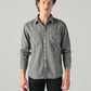 Men's Grey Solid Relaxed Fit Denim Shirt - 3c8a7b5f-fc88-4d39-9b6e-0f2a5cd1b418 View