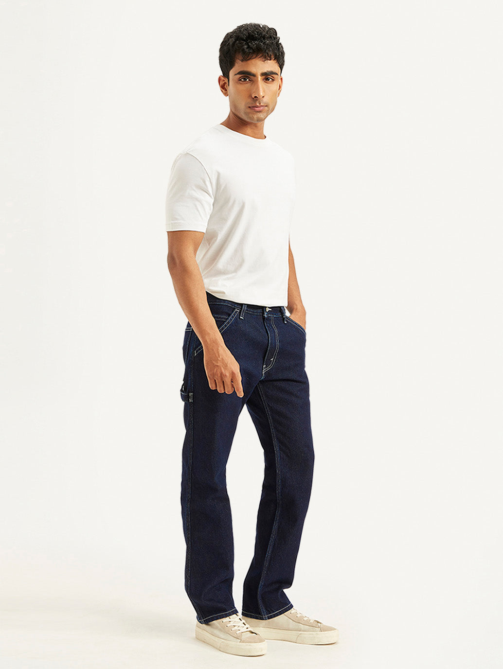 Men's 555 Navy Blue Loose Fit Mid Rise Jeans - 4c01ec43405e9430d9fa958cc9dc5cc0 View