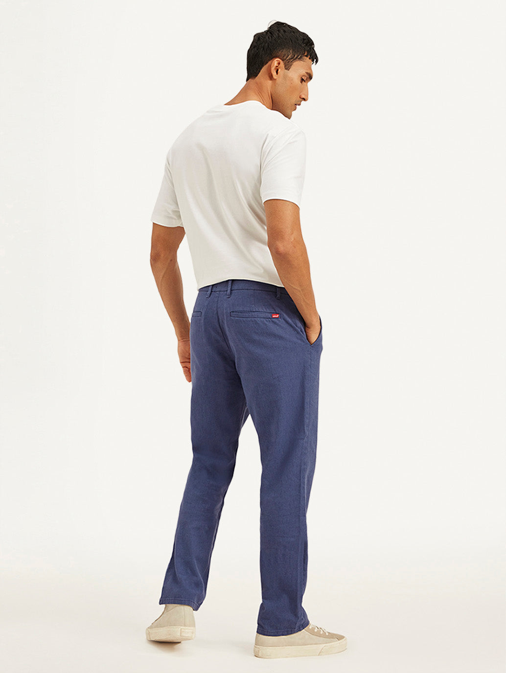 Men's Indigo Authentic Straight Fit Linen Chino Pants - 4c3082b9799feb146d7c6bb25ea087ab View
