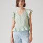 Women's Solid Green V-Neck Top - 4d2e3af066cc923081aa9951582dbf7b View