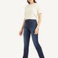 Women's 724 Dark Blue Straight Fit High Rise Jeans - 4db348a99ec9bed377c3bd601cb5e096 View