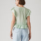 Women's Solid Green V-Neck Top - 5029597b76a637308d1d3cf7f6d3eabd View