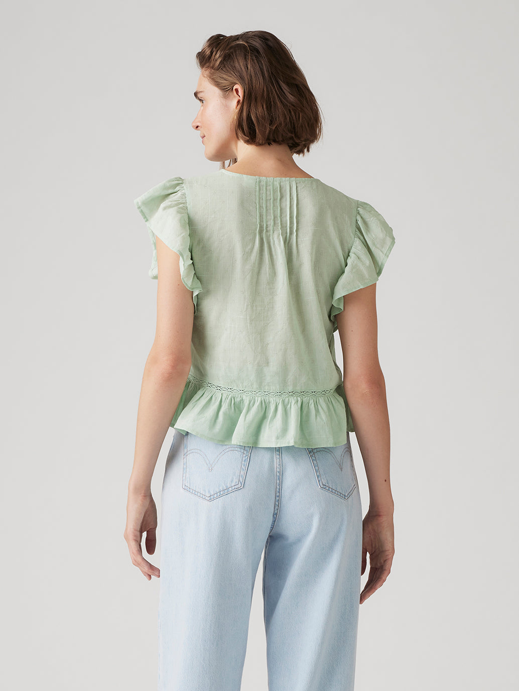 Women's Solid Green V-Neck Top - 5029597b76a637308d1d3cf7f6d3eabd View