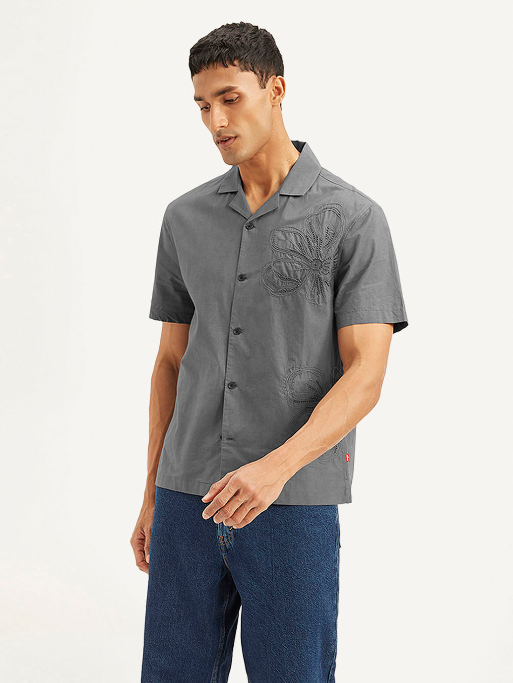 Men's Resort Collar Embroidered Relaxed Fit Shirt - 508ae8a3b27e5201ea46d65ccbaa506e View