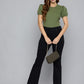 Women's Textured Green Crew Neck Top - 508dc63e-00ec-42e3-aaa9-ddd8c07d1c2d1726649332832-Levis-Women-Tops-5811726649332515-5 View