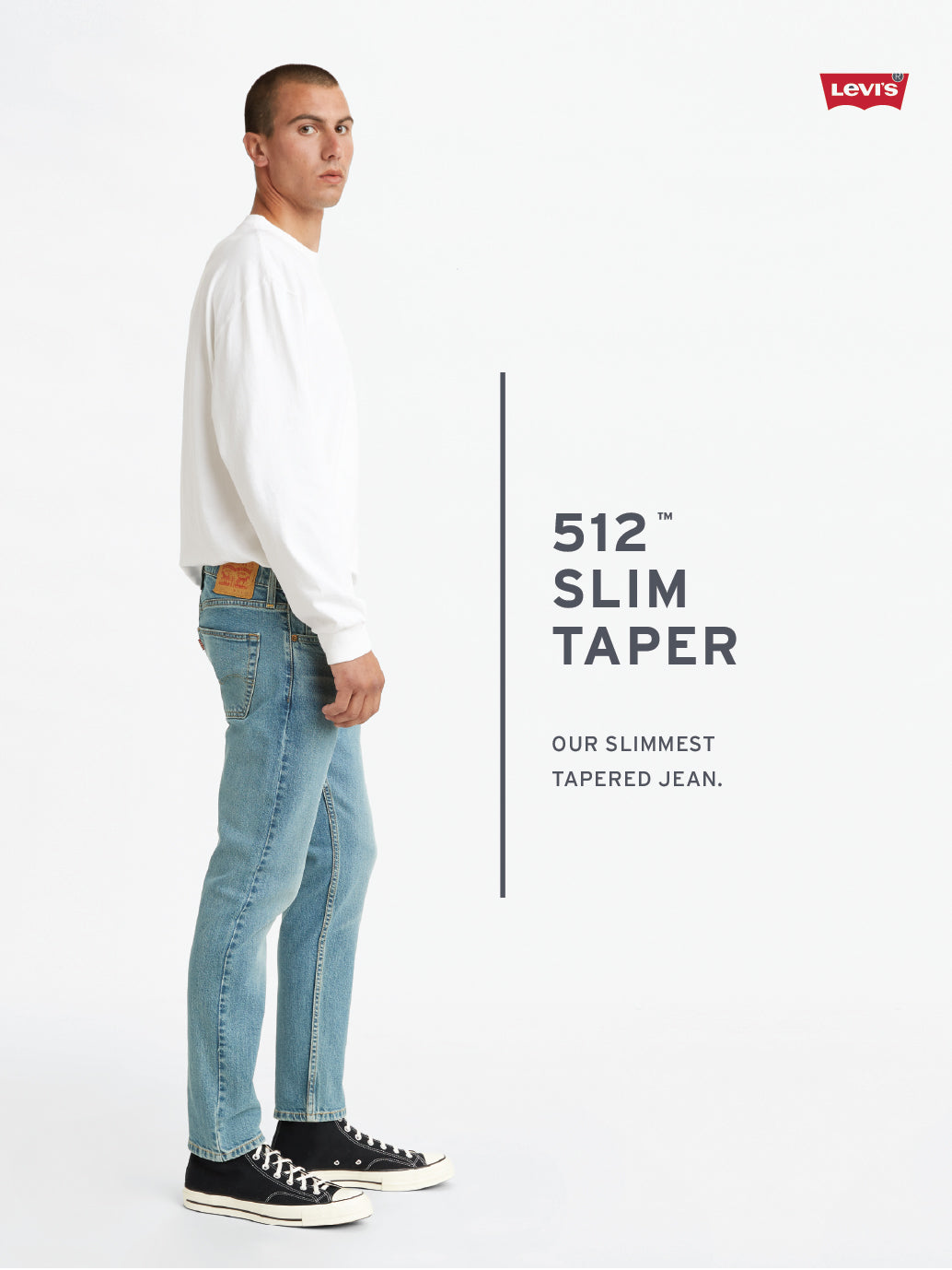 Men's 512 Blue Slim Tapered Fit Mid Rise Jeans - 7db52f83-4955-4035-bb3b-8dc0ef4bdc09 View