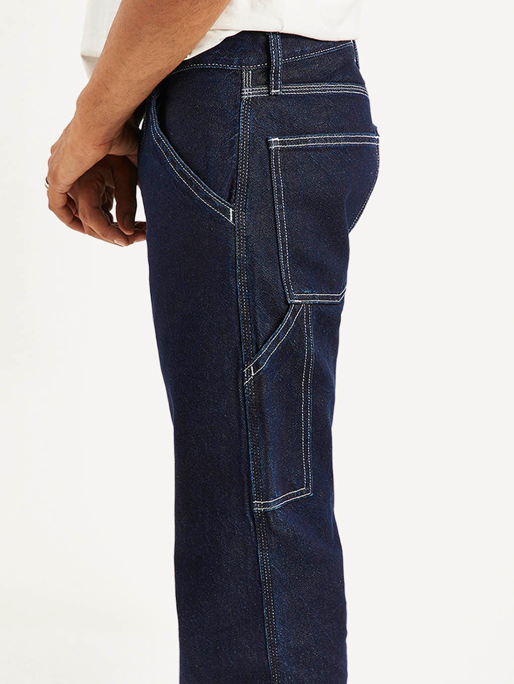 Men's 555 Navy Blue Loose Fit Mid Rise Jeans - 51eca16bc06fb3352a7dee1751a7e98c View