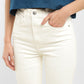 Women's White Mile High Wide Leg Fit High Rise Jeans - Frontdetails View