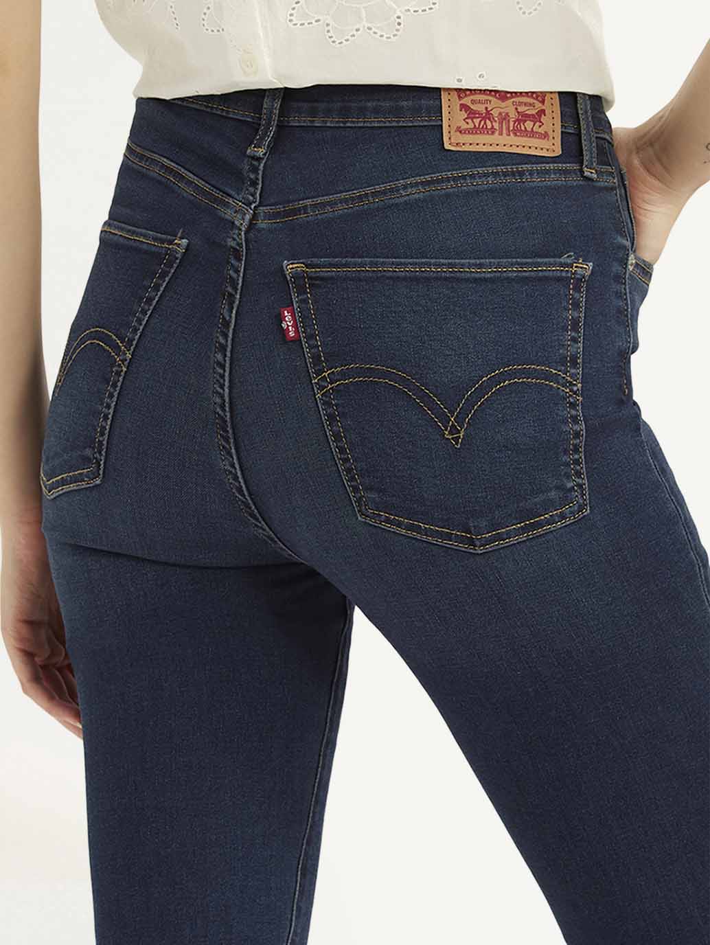 Women's Blue Mile High Skinny Fit High Rise Jeans - Detail View