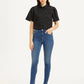 Women's Blue Mile High Wide Leg Fit High Rise Jeans - Front View