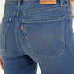 Women's Blue Mile High Wide Leg Fit High Rise Jeans - Detail View