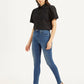 Women's Blue Mile High Wide Leg Fit High Rise Jeans - Side View