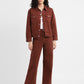 Women's Solid Spread Collar Denim Jacket - 8a50e03f-f81f-491c-8e0a-28b60ea087a4 View