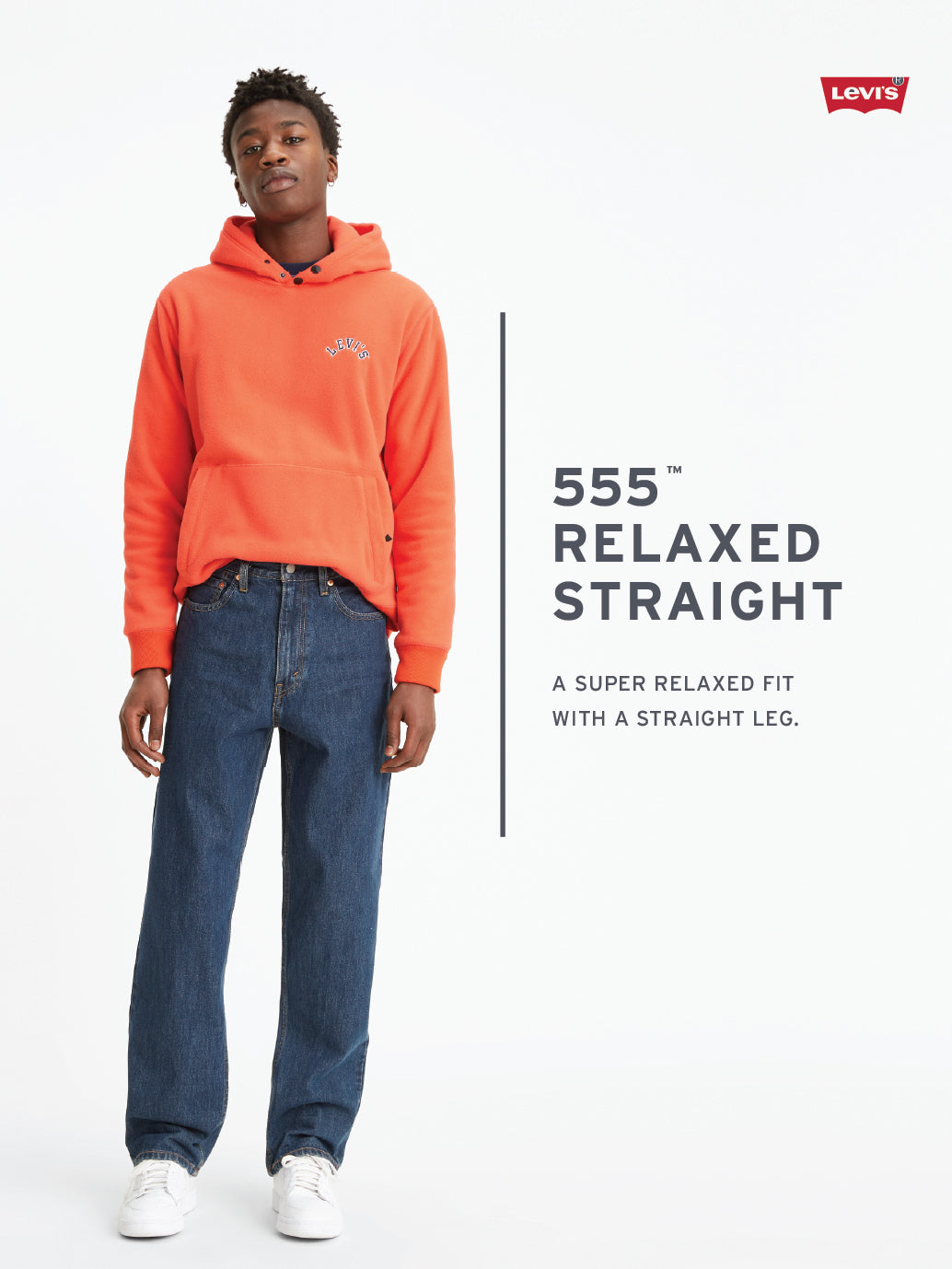 Men's 555 Light Blue Relaxed Straight Fit Mid Rise Tinted Jeans - f954b905-4bea-4299-8f4b-0672f7ab037c View