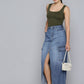 Women's Mid Rise Blue Solid Skirt - 56ce9759-8b1f-4758-be14-ecab5c0494ca1731414016712-Levis-Women-Skirts-1641731414016216-4 View