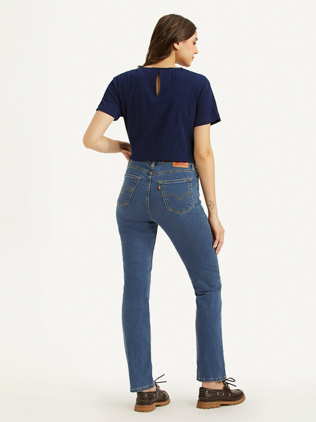 Women's 724 Blue Straight Fit High Rise Jeans - 57caa81dbf7d638dbefd641ca5f1dd62 View