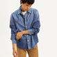 Men's Colorblock Relaxed Fit Denim Overshirt - 58cae3a57a630954a90d794abe4720ee View