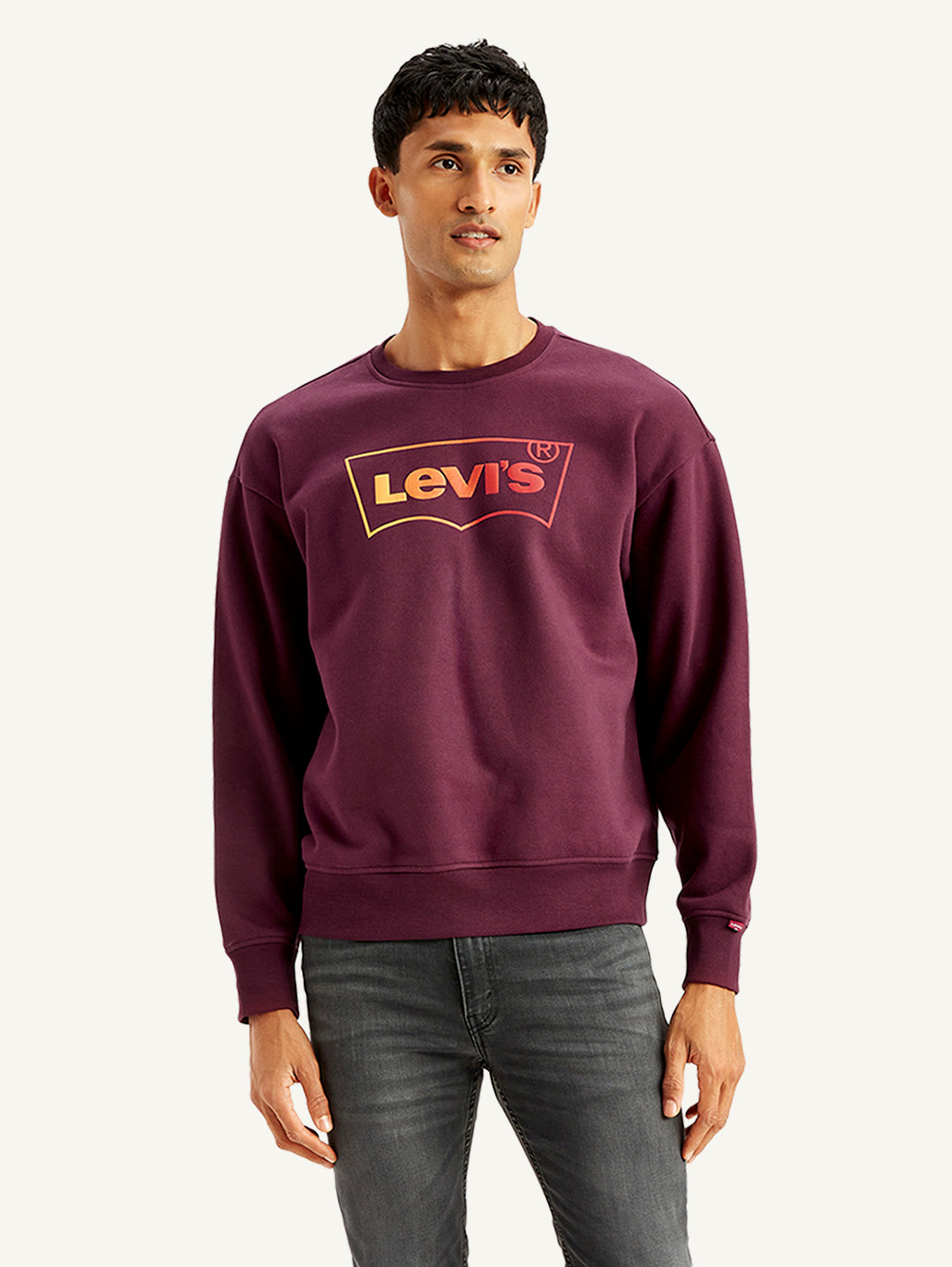 Men's Brand Logo Crew Neck Sweatshirt - 875b9110-1c50-4918-9542-016a35b6c822 View