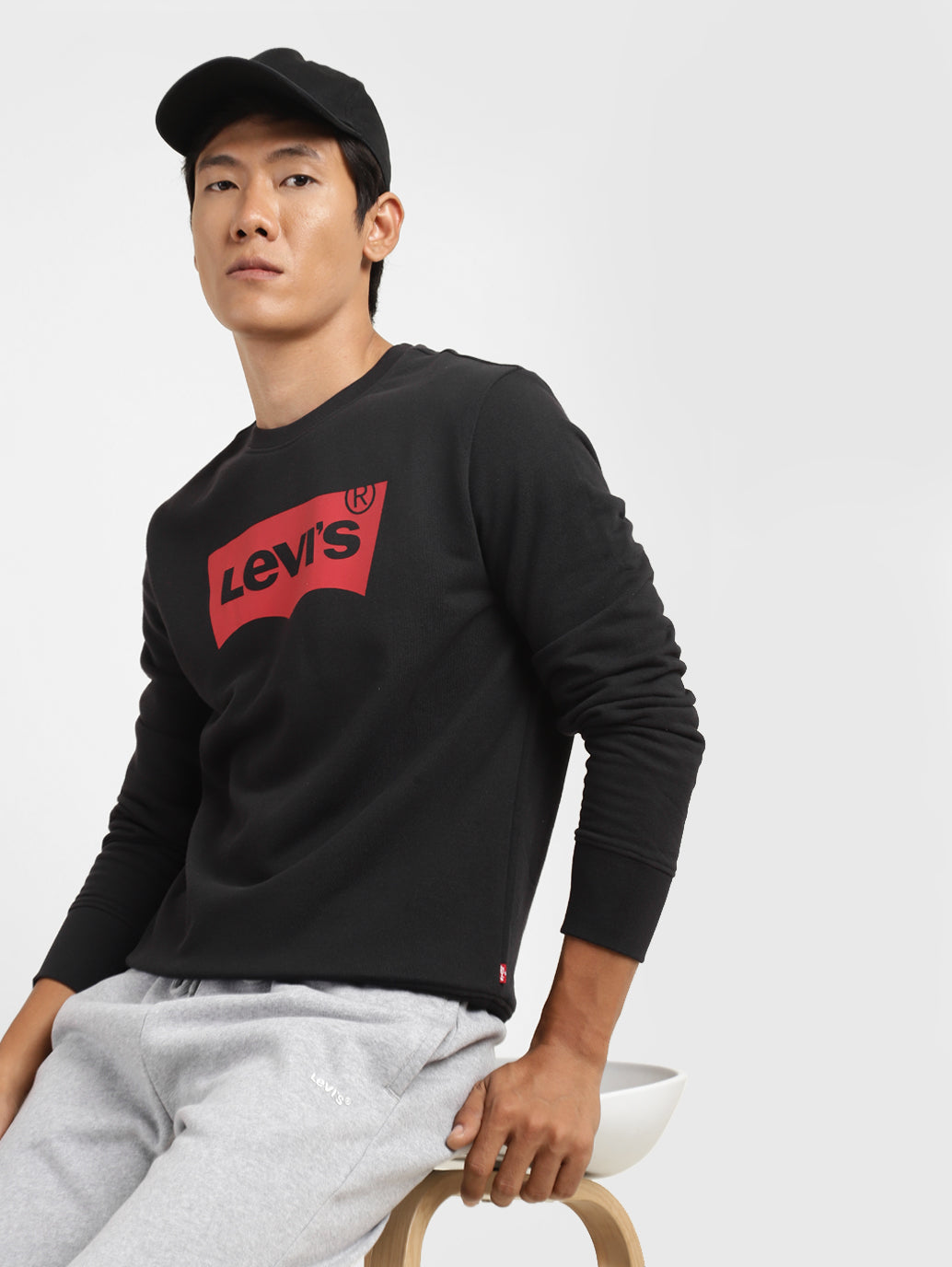Men's Brand Logo Crew Neck Sweatshirt Black - 38f5c993-2acd-4ec0-8f9d-1ef886e05cbb View