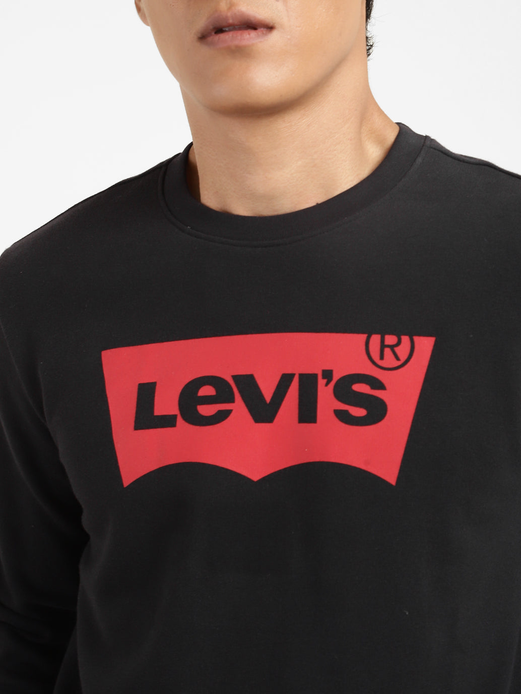 Men's Brand Logo Crew Neck Sweatshirt Black - ac1b5602-458d-4fe2-8525-f64e869e3228 View