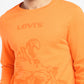 Men's Graphic Print Crew Neck Sweatshirt Orange - 61937fa7-38a0-4097-9af8-218f30186c8a View