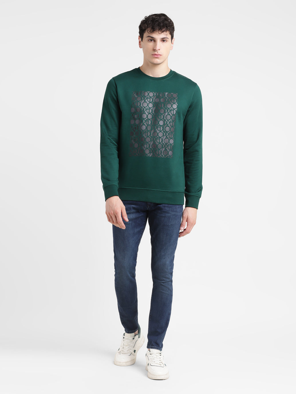 Men's Solid Green Crew Neck Sweatshirt – Levis India Store