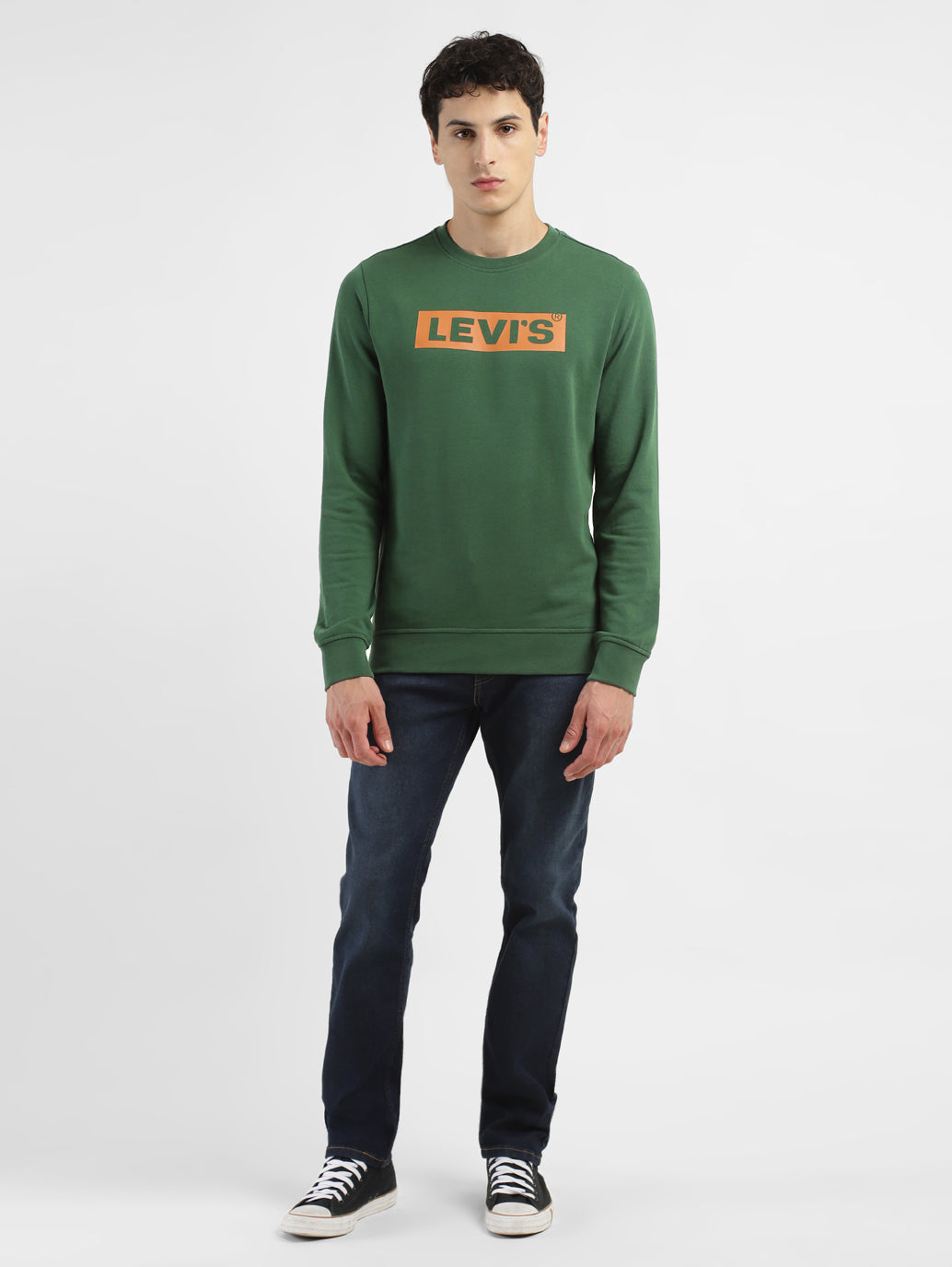 Men's Brand Logo Crew Neck Sweatshirt - 136ec271-e724-448d-9995-a1b38558b214 View