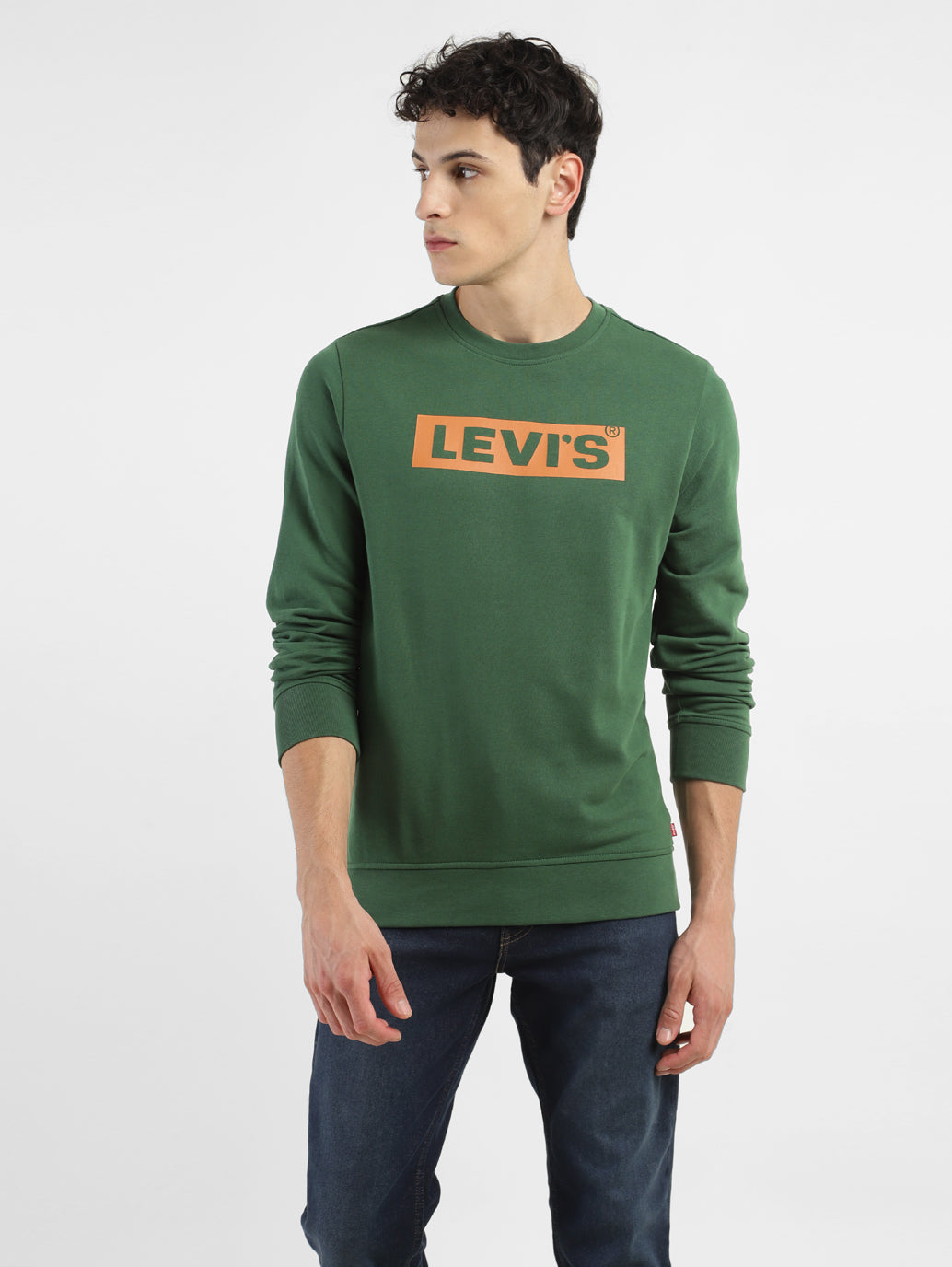 Men's Brand Logo Crew Neck Sweatshirt - 2974e808-c65b-4223-a4ec-2e8004f49742 View