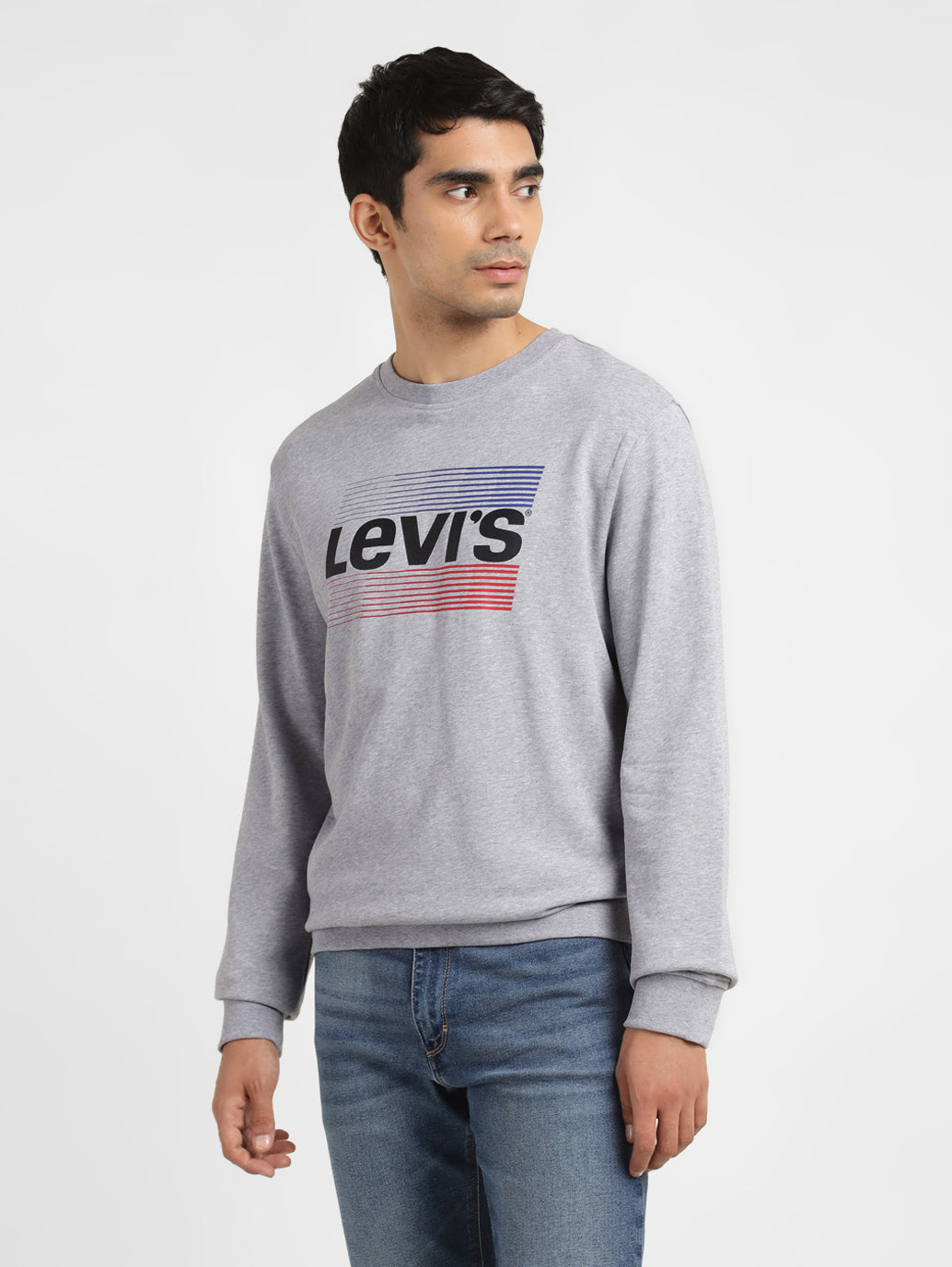 Men's Solid Grey Crew Neck Sweatshirt - 2b556c08-c906-4f3c-8efb-e3511c20fa2f View