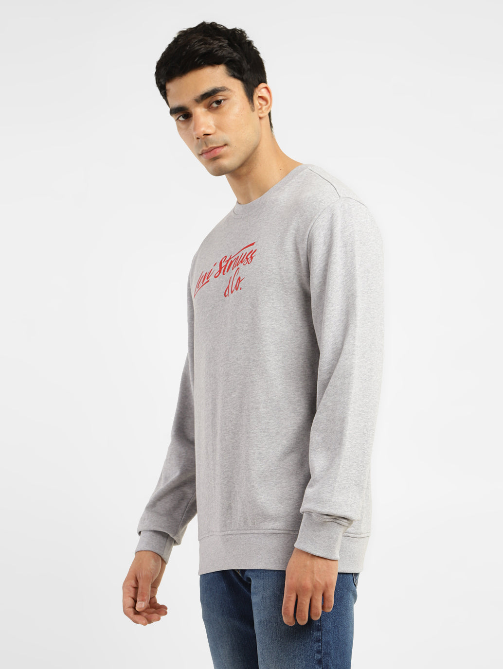 Men's Graphic Print White Crew Neck Sweatshirt - 4689a1e4-7587-4403-a142-c55800530709 View