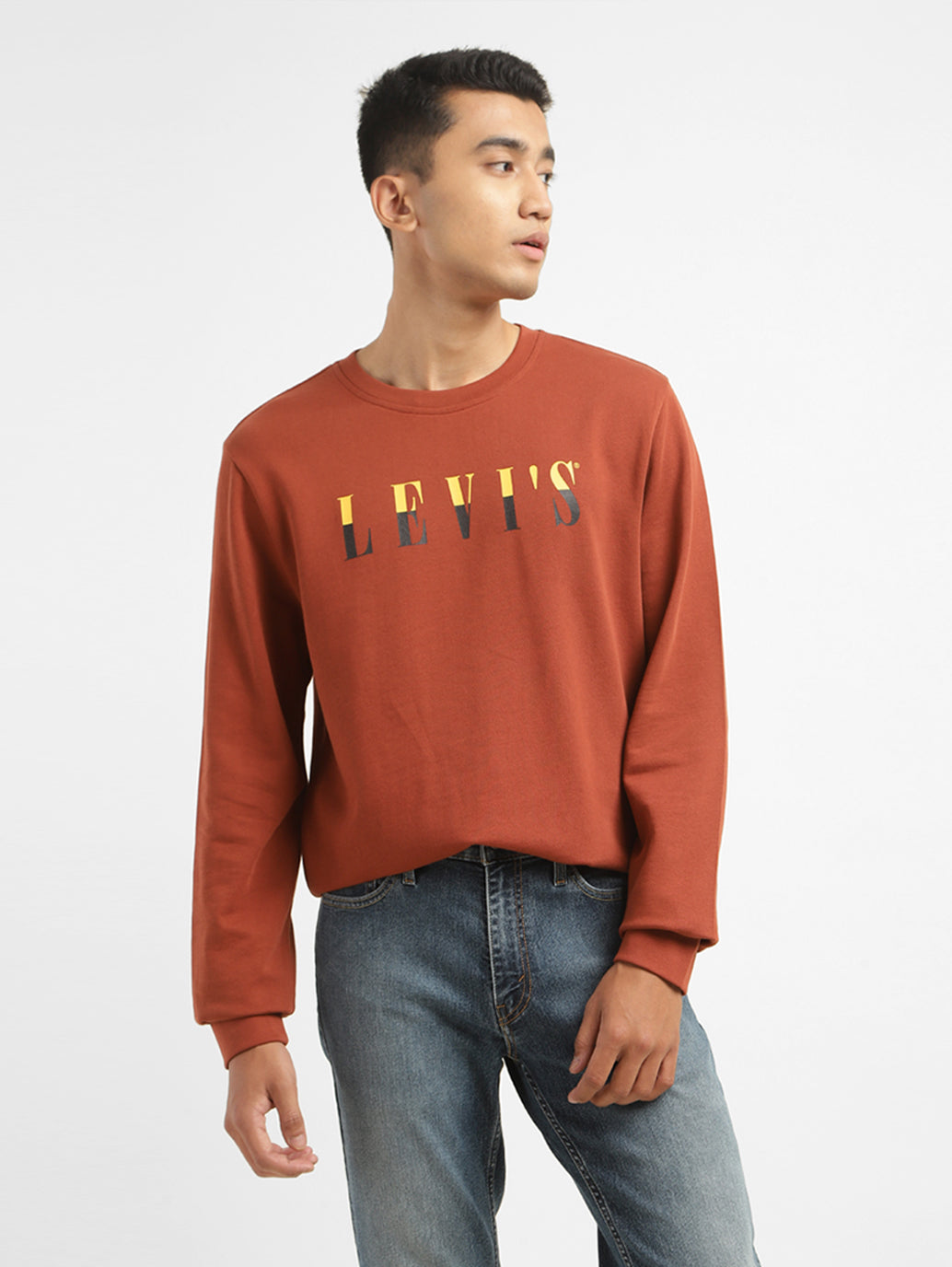 Men's Brand Logo Crew Neck Sweatshirt - 975207b3-57b4-4f3f-a5c7-2bb34c14b159 View