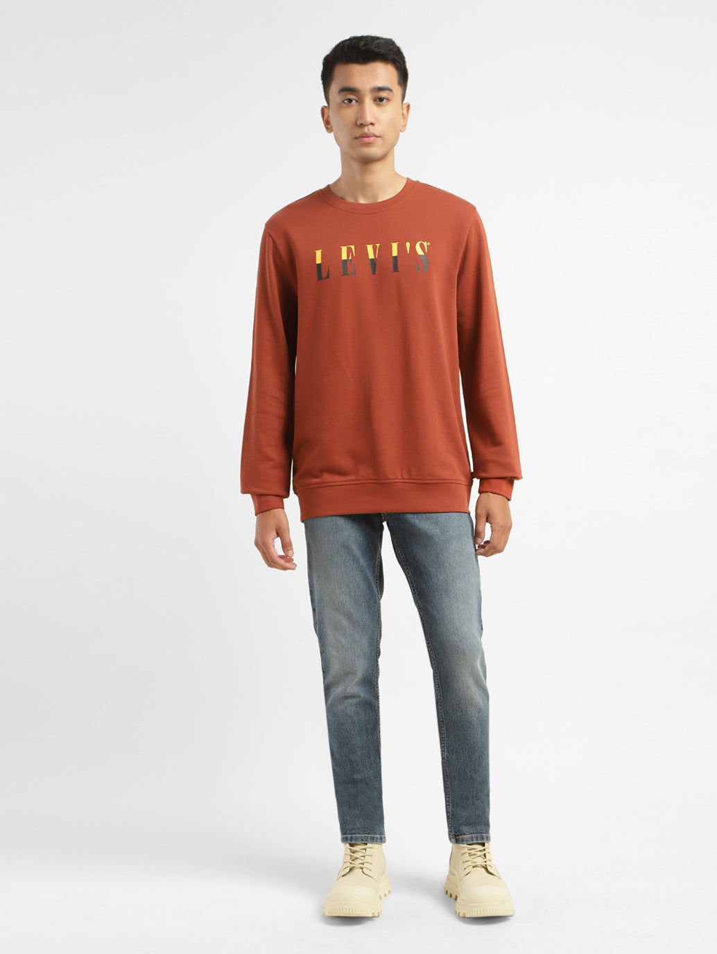 Men's Brand Logo Crew Neck Sweatshirt - 4def50d2-2450-4684-83ed-ff5055281f81 View